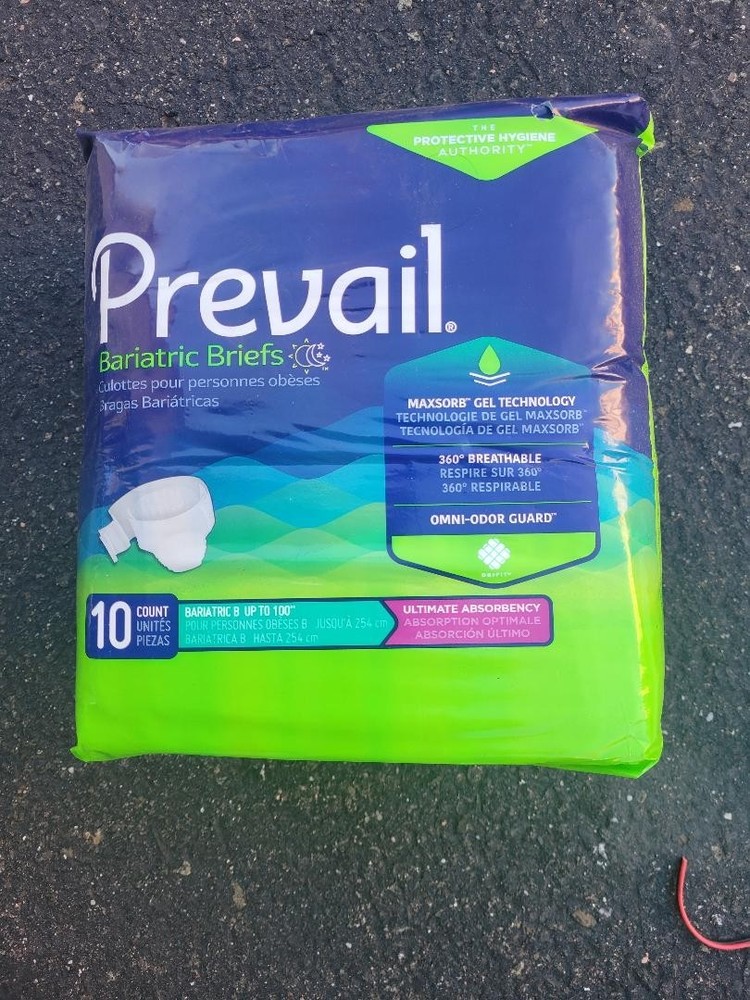 Prevail Bariatric Briefs Size B to 100″ Pkg of 10 briefs