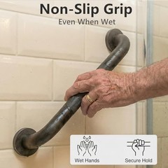 2 Pack Shower Grab Bars for Bathroom 16 Inch Black Knurled 2 Pack 16 Inch