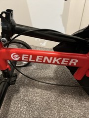 ELENKER Red/Black 4-Wheel Knee Walker Scooter, Adult, Handbrakes