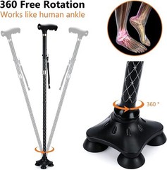 KAKICLAY Folding Walking Cane with LED Light Adjustable Aluminum Walking Stick