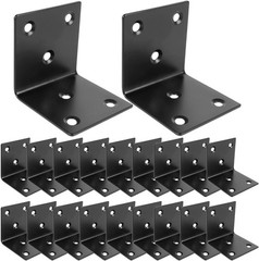 20 Large 2×2 Inch Corner Braces – Black Coated Stainless Steel for DIY Projects