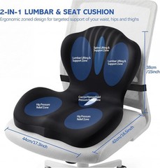 Office Chair Cushion for Tailbone & Back Pain Relief, Strong Lumbar Support Ergo