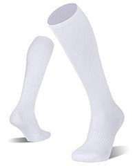 2/3 Pack Baseball Soccer Softball Socks for Kids Youth Medium White (2 Pack)