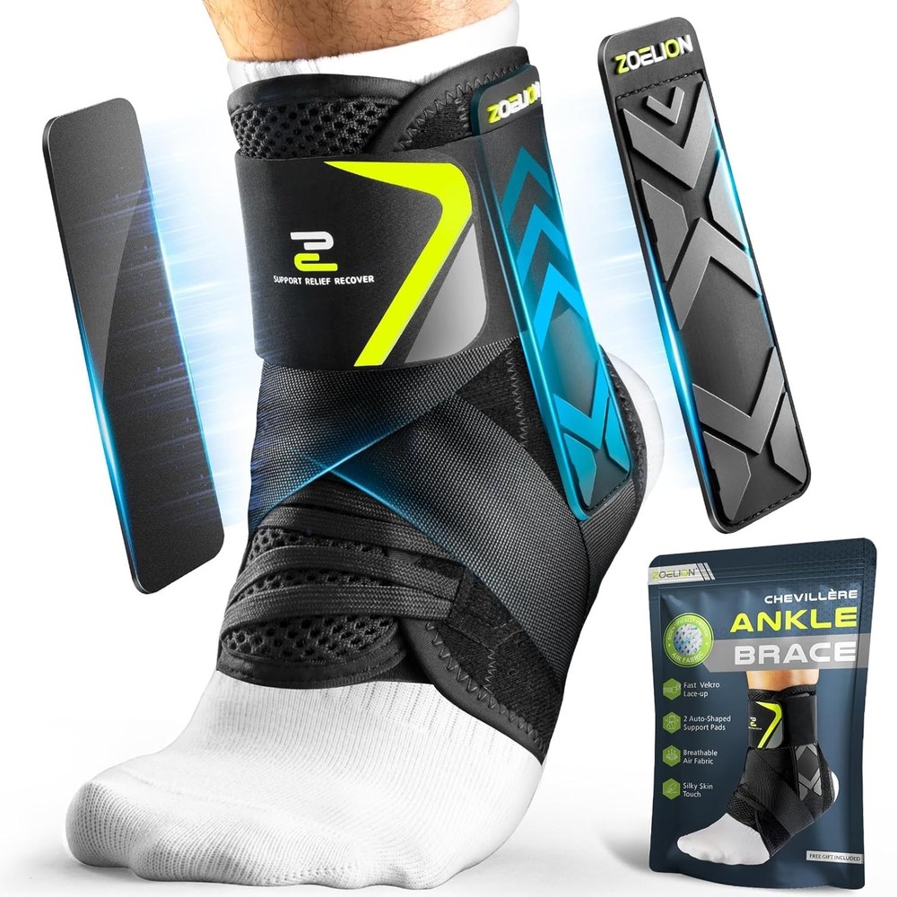 Ankle Brace for Men Women with Auto-adaptive Side Pads Stabilizer Support Medium