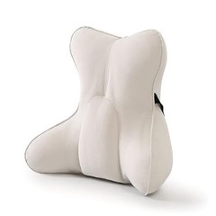 Lumbar Support Pillow(Pat. Pend) – Multi-Functional Ergonomic 17.7″ Misty White