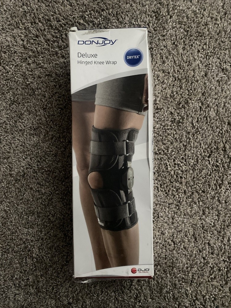 Donjoy DRYTEX Adult XL Black DELUXE HINGED KNEE WRAP 81-07588