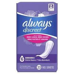 Always Discreet Incontinence Pads Women & Postpartum Pads, Extra Heavy, 66 Count