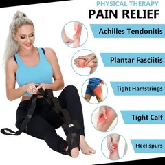 Foot & Calf Fascia Stretching Strap for Plantar Fasciitis & Flexibility