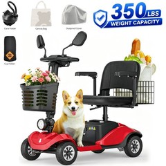 4 Wheel Folding Mobility Scooter Electric Power Wheelchairs Long Range 350LBS