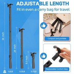 36 Inch Adjustable Long Handled Shoe Horn – Dressing Stick Aid 36 Inch, Black