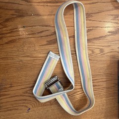 SkiL-Care Gait Belt 60″ Length Pastel Stripe 2″ Ivory yellow pink blue Stripe