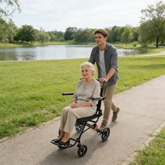 Lightweight Folding Wheelchair for Adults Seniors Portable Transport Chair