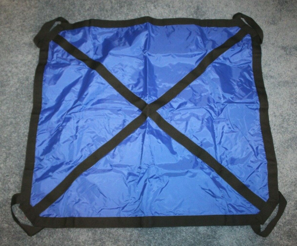 SkiL-Care Super Sling 4 Handle Transfer Pad Heavy Duty Blue/Black Nylon 38″ Squ.