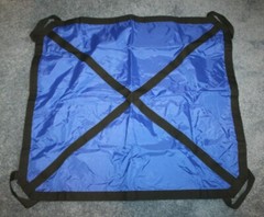 SkiL-Care Super Sling 4 Handle Transfer Pad Heavy Duty Blue/Black Nylon 38″ Squ.