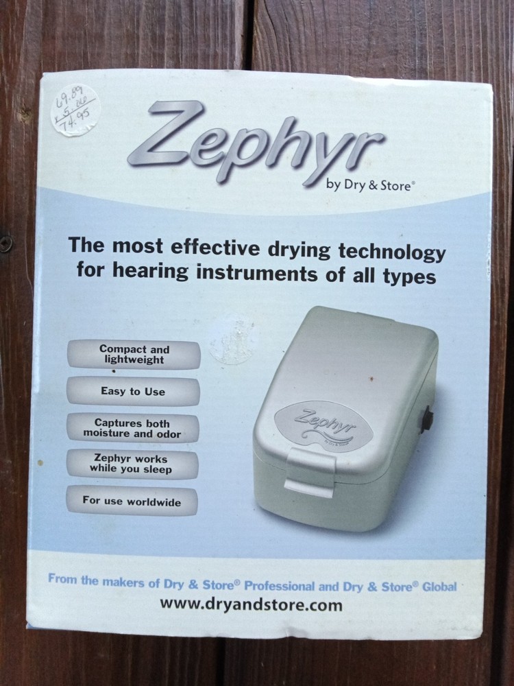 Zephyr by Dry & Store Hearing Aid Dryer Complete Kit w/ Manual&DryBrik2 Open Box