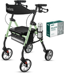 Ultra Lightweight Rollator Walker for Seniors with Seat – Sage Green