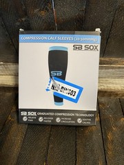 SB Sox 1 pr Sz S Unisex Black/Blue Calf Compression Calf Sleeve 20-30 mmHg