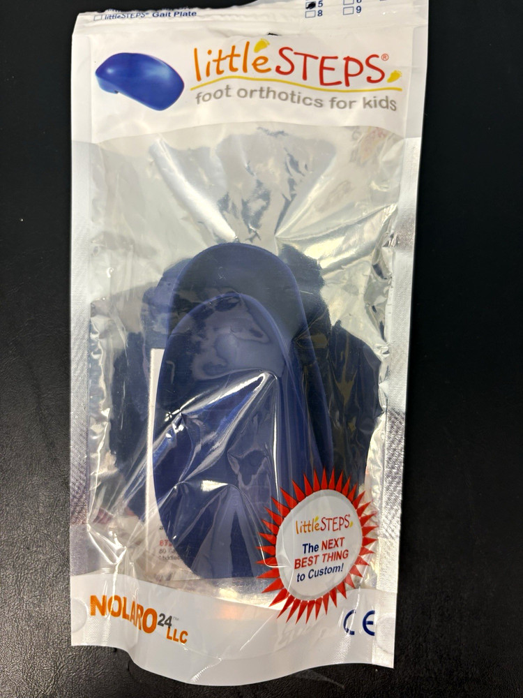 littleSTEPS Arch Support Gait Plate Kids Orthotic Insoles Blue, Size 5