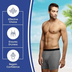 NEW Reusable Incontinence Underwear Men’s Washable Boxer Briefs Protech Dry XXL