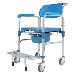 350lbs Commode Wheelchair Assist Mobility Medical Transport Rolling Shower Chair
