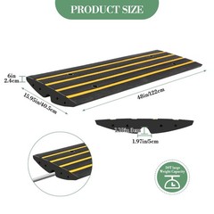 4PCS 48in 2.4“ Rise Non-Slip Rubber Driveway Threshold Curb Ramp 50 Ton Load
