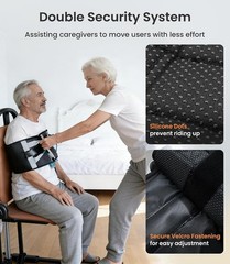 Transfer Sling Gait Belt Padded Handles Non-Slip 330lb Patient Lift Assist