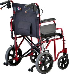 NOVA Bariatric Transport Chair, 400lbs Cap, 22″ Seat, 12” Rear Whl, OPENBOX RED