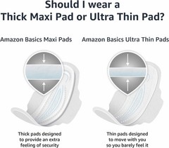 Amazon Basics Thick Maxi Pads with Wings for Periods – Extra Heavy Size 5