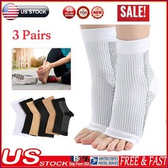 3Pairs Ankle Compression Socks Brace Support Plantar Fasciitist Men Women