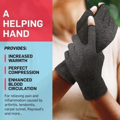 Dr. Arthritis Essentials Open-Fingertip Arthritis Gloves, Compression Gloves Ide