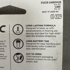 Rayovac Unisex Size 312 Hearing Aid Batteries Brown 24 Pack Zinc Air 1.45V 312CR
