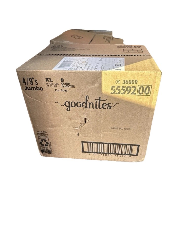 Diaper Goodnites Boys Extra Large Size 95 To 140 Lb 9 Count New Package
