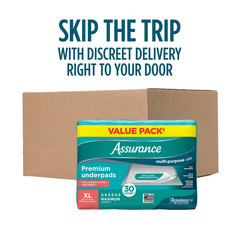 Assurance Unisex Premium Underpad for Adults, XL , Maximum Absorbency (30 Count)