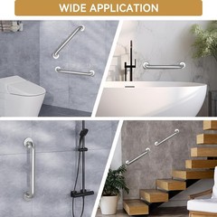 2Pcs Stainless Steel Grab Bar Bathroom Handicap Safety Shower Tub Handle Support