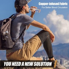 Copper Compression Leg Sleeve, Ultra-thin with Copper Ions Infused