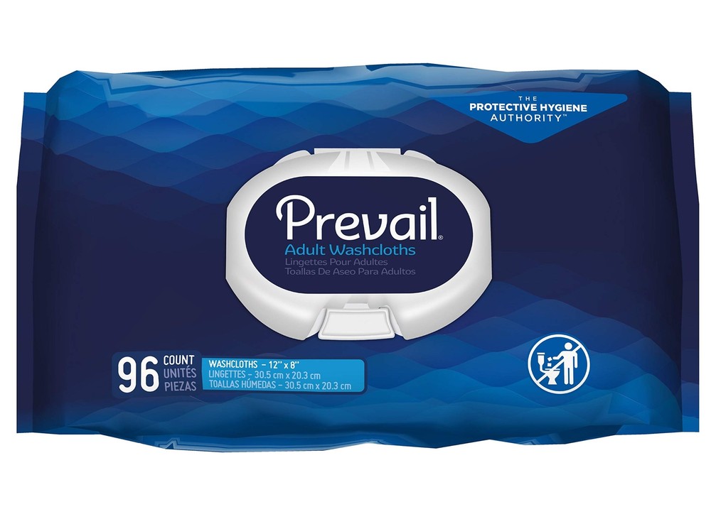 Prevail Scented Washcloths, Large 12″ x 8″, 96 Count (Pack of 1)