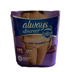 Always Discreet XXL Maximum Protection Underwear 13 Count Size 26W+ Plus Size