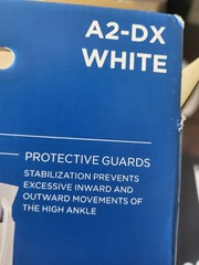 Zamst A2-DX Sports Ankle Brace with Protective Guards (Left Foot Small) White