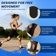 Kinesiology Tape for Knees – 10 PCS Knee Tape for Knee Support | Waterproof,