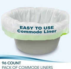 Caregiver’s Choice: 96 Disposable Commode Liners for Effortless Waste Management