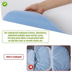 2 Pack 34×52 Inch Waterproof Bed Pads for Incontinence Washable Large