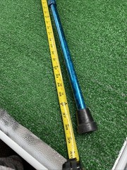 Adjustable Height Non-Slip Offset Handle Walking Cane Blue Black W/ Wristlet