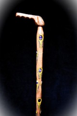 Amethyst and Oak Cane with Brass and Yellow !!