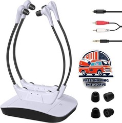 Auriculares Inalámbricos Dobles Para TV Con Batería Extra Para Personas Mayores