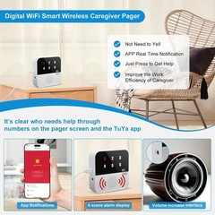 Wireless Caregiver Pager Life Alert System for Seniors No Monthly Fee, Wi-Fi APP