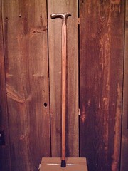 walking cane BRASS EAGLE BODY handle tapered HICKORY wood shaft hard rubber tip