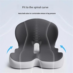 Memory Foam Seat Cushion w/Lumbar Support Pillow for Back & Sciatica Pain Relief
