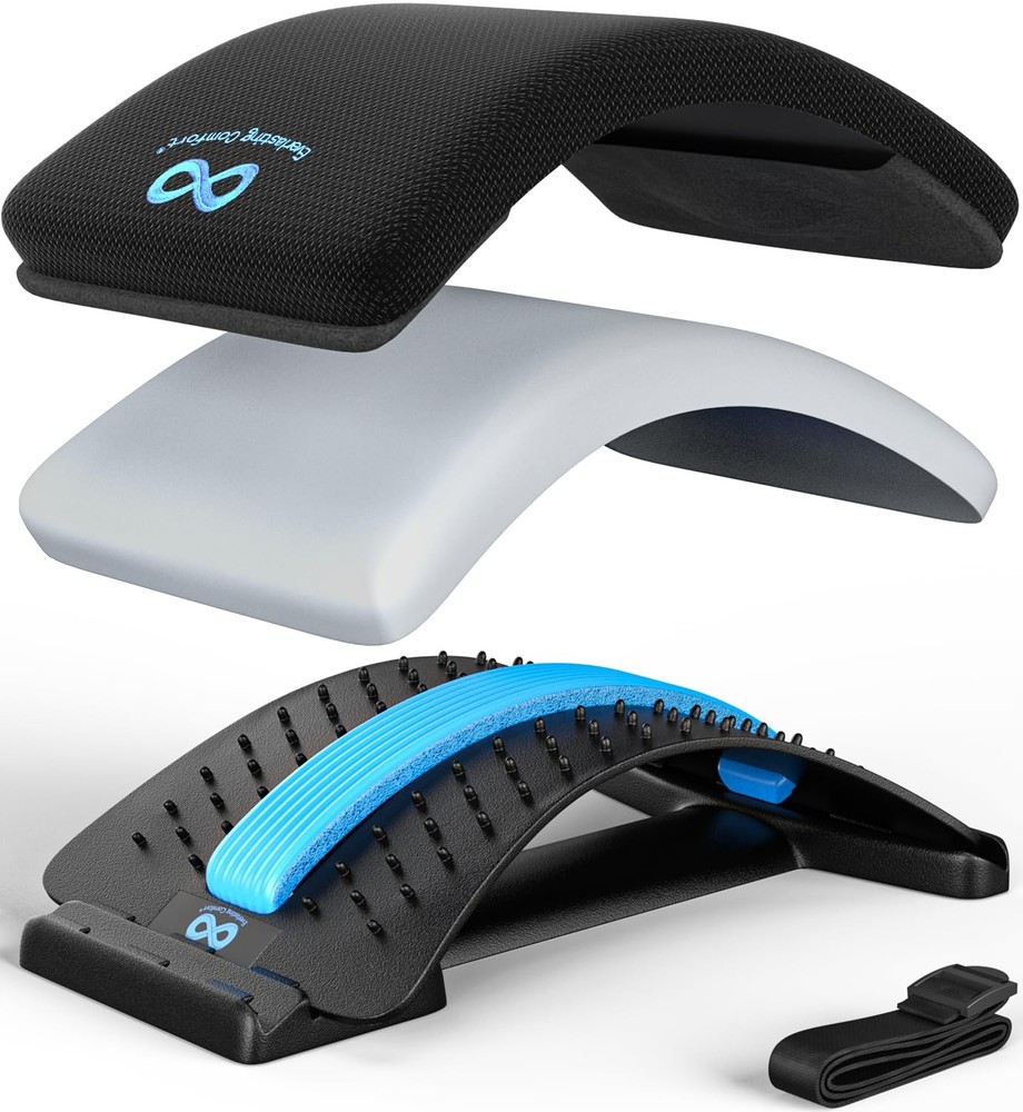Best Adjustable Back Stretcher with Memory Foam & Acupressure for Pain Relief