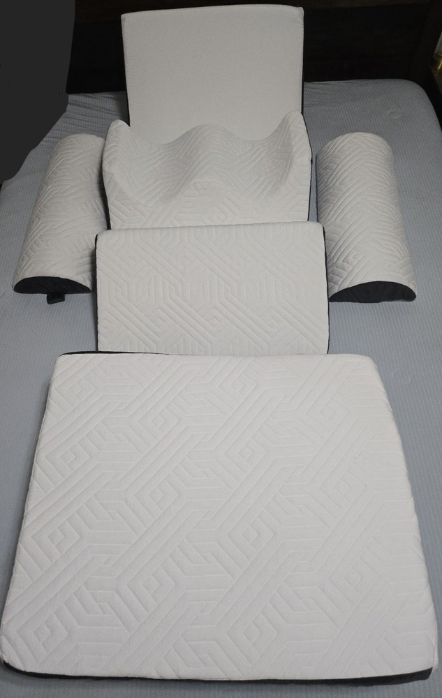 White Bed Wedge Pillow Set with Removable Cover Foam Bed Positioner
