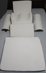 White Bed Wedge Pillow Set with Removable Cover Foam Bed Positioner
